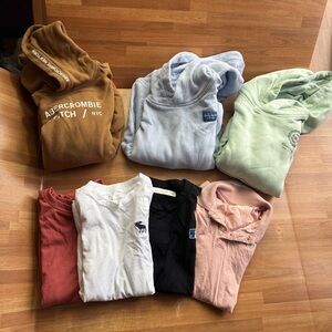 Abercrombie hoodie/tshirt bundle size 7/8 pullover,cotton